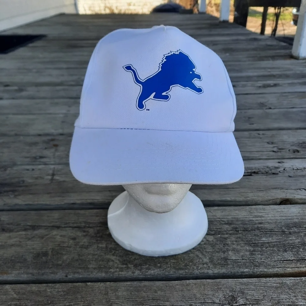 Vintage 90s Detroit Lions Kmart Promo Stadium Game Day White Trucker Hat *FLAWS*